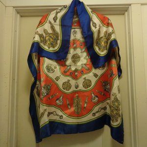VINTAGE ASIATIC PERSIAN STYLE LG SATINY SCARF